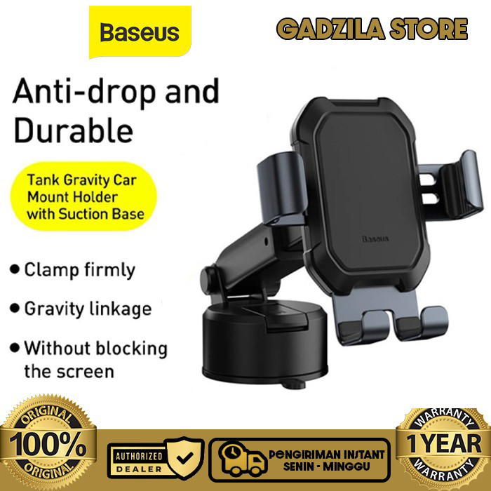 [ HOT PROMO ] Baseus Tank Gravity Car Mount Phone Holder Dudukan Hp Dashboard Mobil - TANK GRAVITY