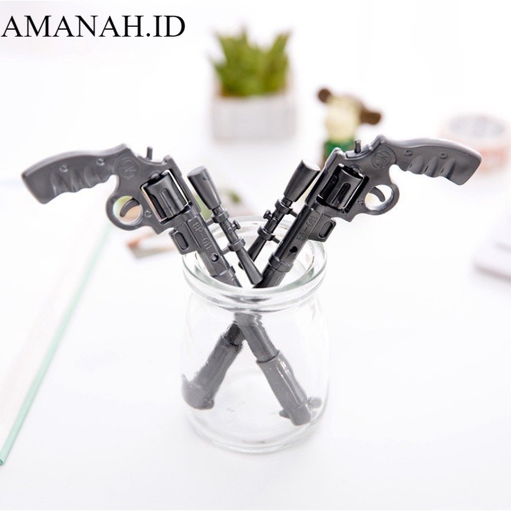 

AMANAH.ID Pulpen Gel Motif Pistol / Pulpen / Pena Lucu / Pena tinta GEL / Pena PANAH