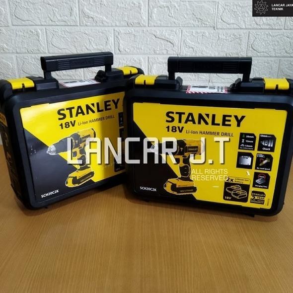 BOR BESI CORDLESS- MESIN BOR BATRAI BATERAI CORDLESS- STANLEY HAMMER DRILL SCH20C2K-STANLEY SCH20