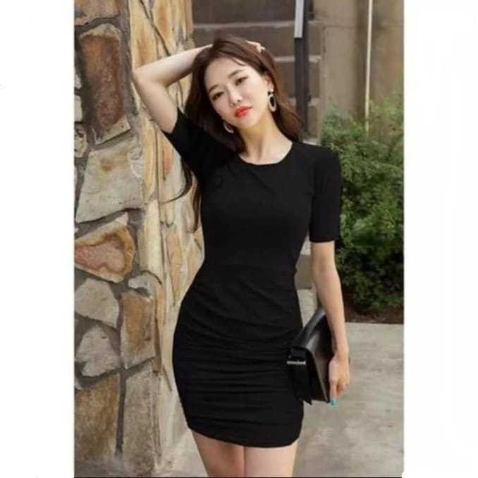 Trexus - ZER BAJU DRESS WANITA / VANESSA DRESS / DRESS BASIC / MINI DRESS POLOS SEXY GAUN KOREAN STY