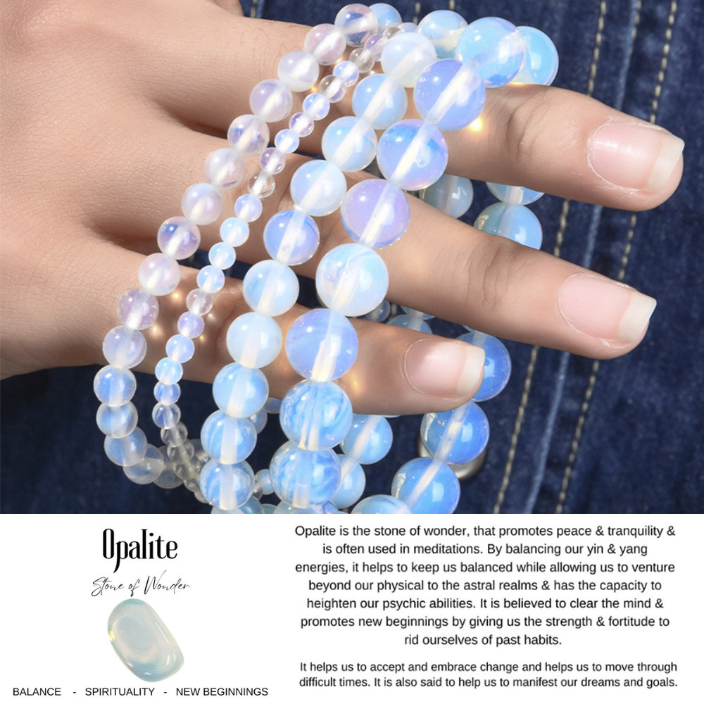 Gelang Batu Opalite Moonstone Biduri Bulan