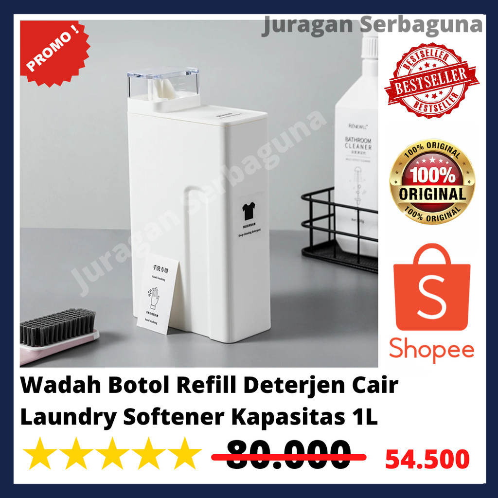 Wadah Botol Refill Deterjen Cair Laundry Softener Kapasitas 1L