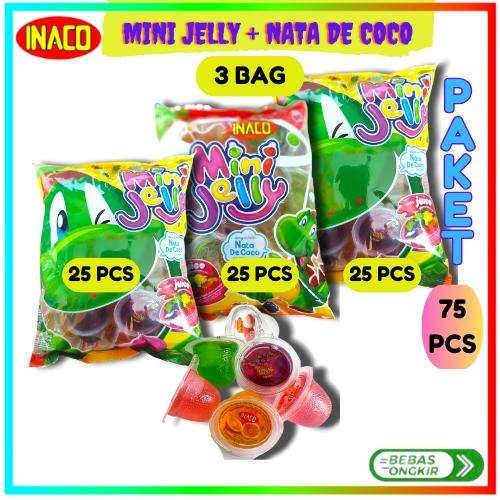 

INACO AGER MINI JELLY ' 25 S, PAKET 1 BAG ISI 25 PCS Rendah gula Fruity isi 25 cup Jeli Makanan Food