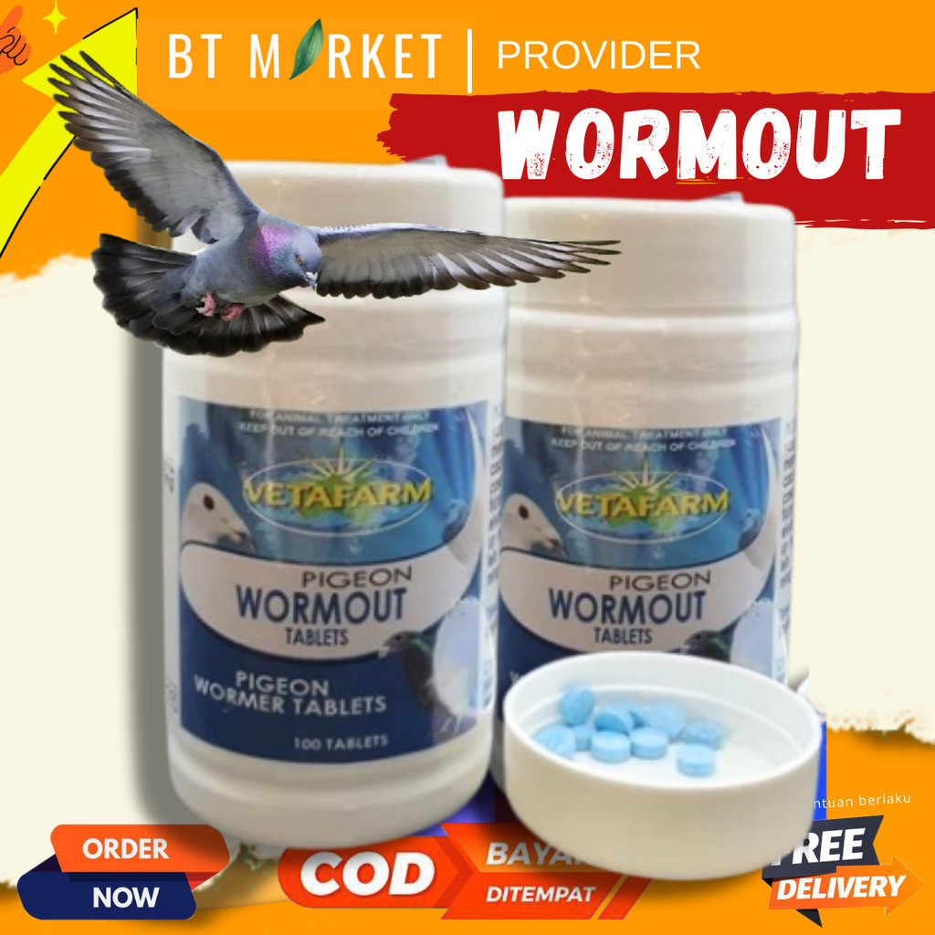 WORMOUT VETAFARM obat cacing merpati dan segala jenis burung,, roemah veta jamu merpati