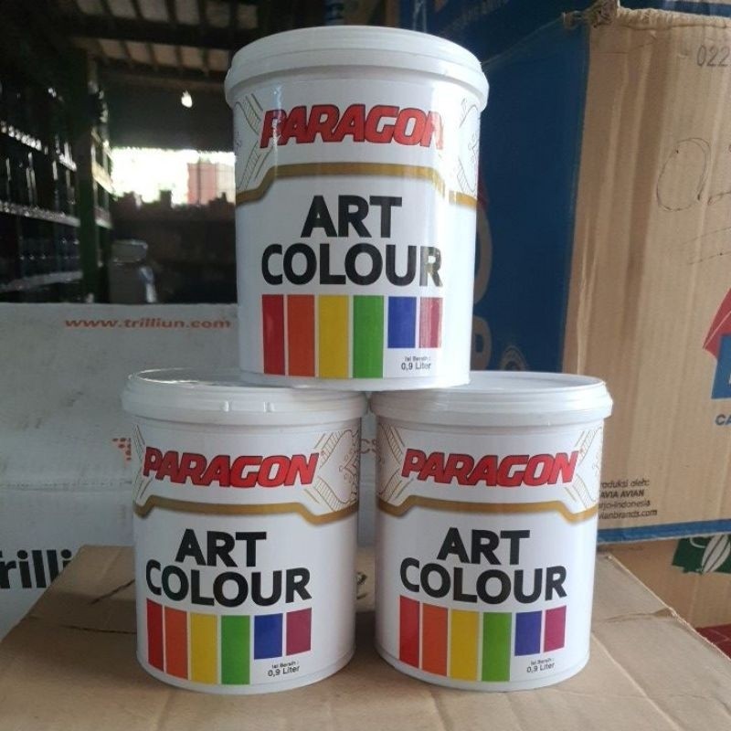 CAT EMAS 1KG PARAGON ART COLOUR WATERBASED CET CAT ORNAMEN DEKOR LIS GYPSUM STEREOFOAM SPON ATI GABU