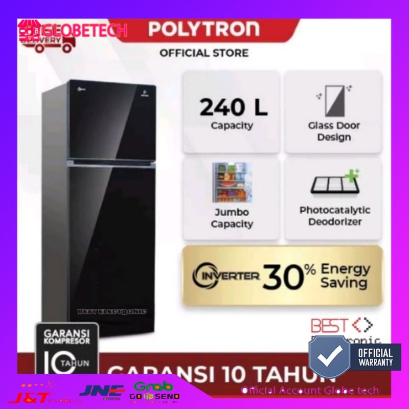 KULKAS POLYTRON 2 PINTU PRW 25VX BELLEZA JUMBO INVERTER COMPRESSOR PRW25VX PRW 25 VX 25VX 25V - HITA