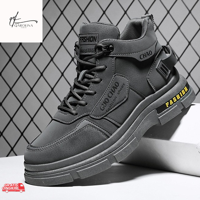 Sepatu Korea / JS Sepatu Pria Import Casual Shoes Sepatu Sneakers Boots Cowok Spatu Cowok Kekinian S