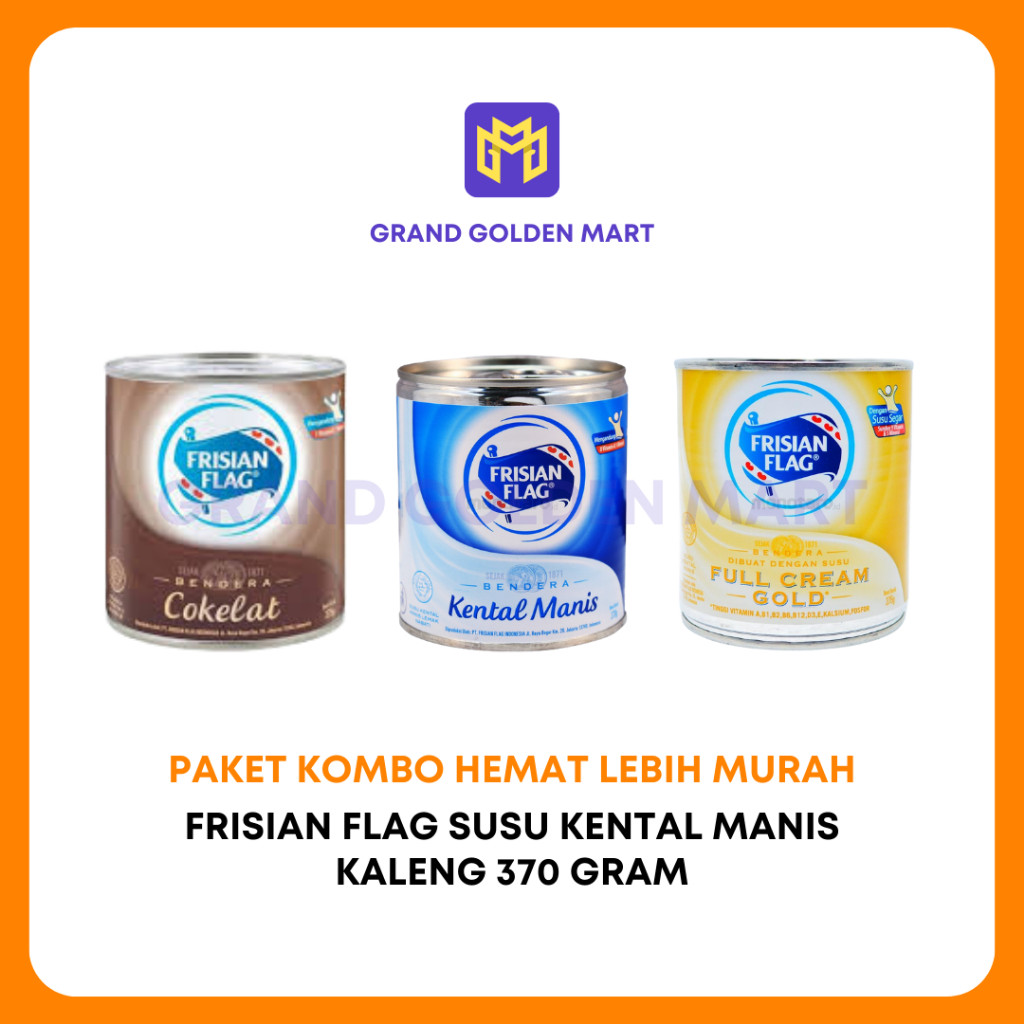 

Frisian Flag Susu Kental Manis Kaleng 370 gram Full Cream / Cokelat - GGM