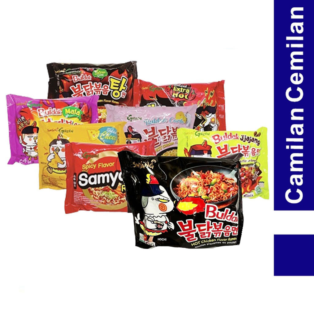 

Samyang Mie Instan Hot Chicken Ramen Original, Buldak Carbonara, Extra Hot, Cheese, Jjajang, Ramen