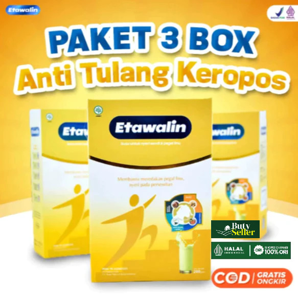 

Paket 3 Etawalin Original 100% - Anti Tulang Keropos Susu Kambing Kesehatan Sendi & Atasi Asam Urat Rematik Kebas Kesemutan Cegah Kolesterol Butyseller Etawa Etwalin Official Store