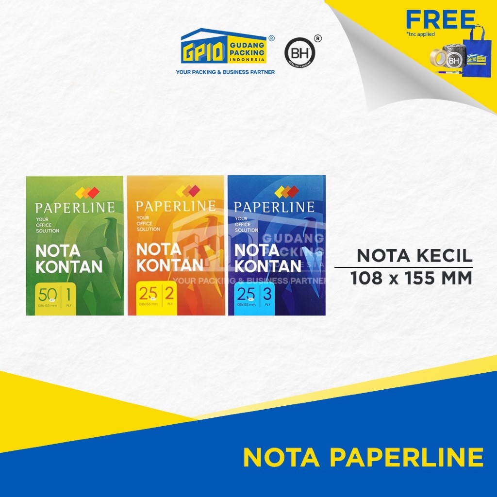 

PAPERLINE - Buku Nota Kontan Kecil Rangkap (1/ 2/ 3) Ply