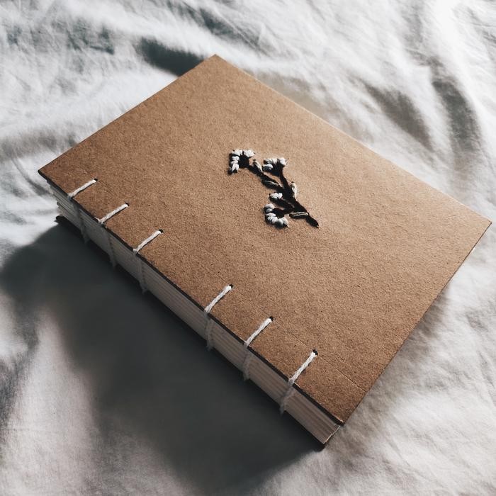 

TERLARIS! Embroidered Sketchbook B5 Custom | Book Paper | Coptic Stitch Binding