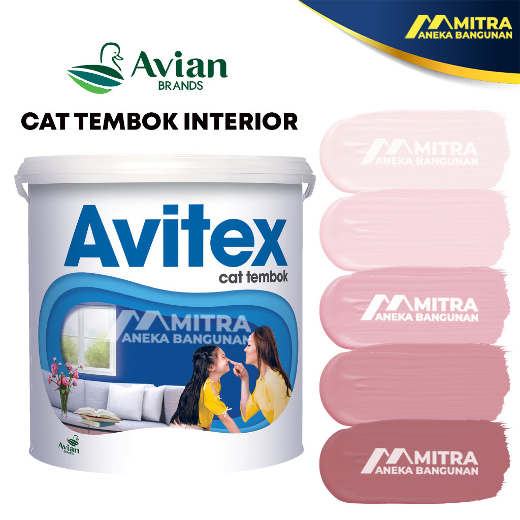 WOW CAT TEMBOK AVITEX INTERIOR 5 KG / AVIAN P20 BABY PINK DUSTY PINK