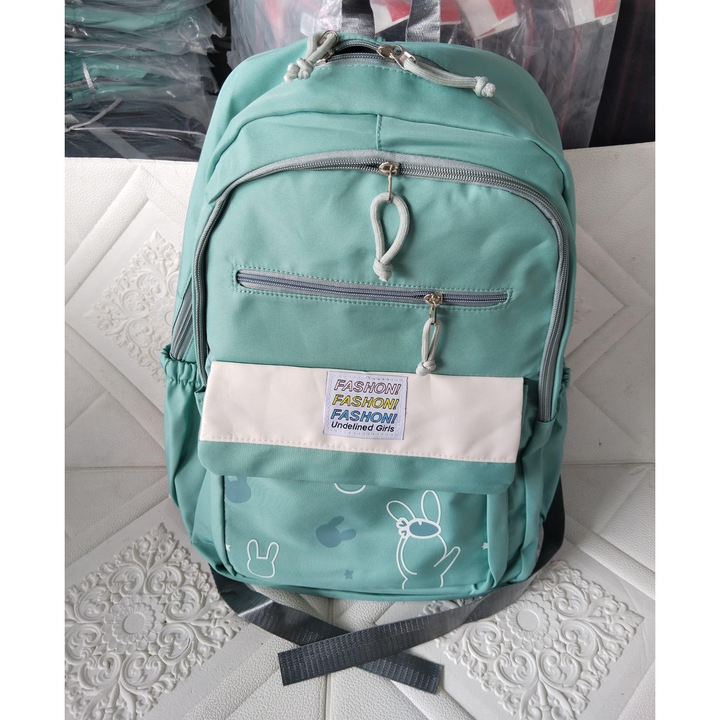 Tas Ransel Tas Sekolah   Fashion Undelined Girls Warna Hijau Tosca DS63L