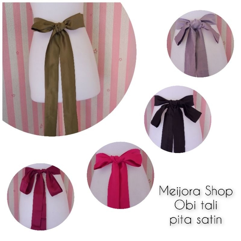 TERMURAH OBI IKAT PINGGANG PITA SATIN ELEGADESAIN BERBAGAI WARNA yg87