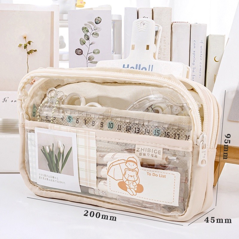 

JAMIN MURAH !!!kotak pensil transparan tempat pensil aesthetic pencil case tempat pensil unik pencil case lucu korea stationery organizer barang aesthetic(BISA LANGSUNG ORDER)