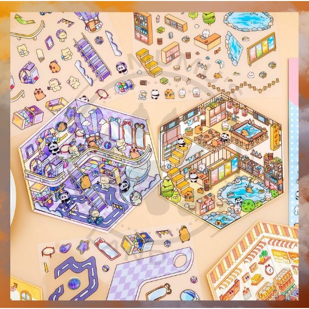 

ML Stiker Motif Kartun Korea Store Shop Lucu Anti Air 3D Viral /Handbook DIY/Stiker PET A-SK013