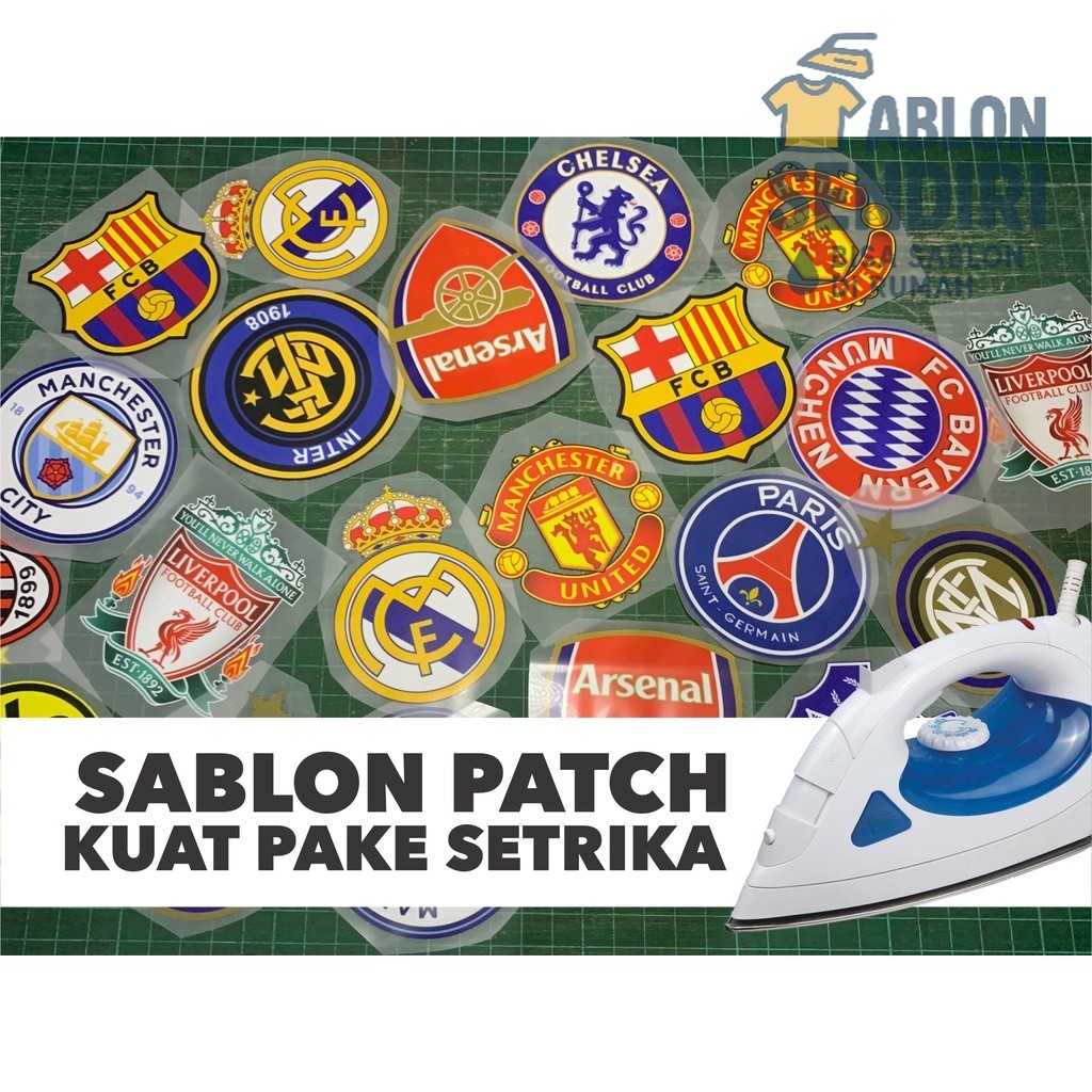 PATCH STIKER SABLON BAJU Logo Setrika | cetak DTF Sablon iron patch setrika | LOGO KLUB BOLA LIGA IN