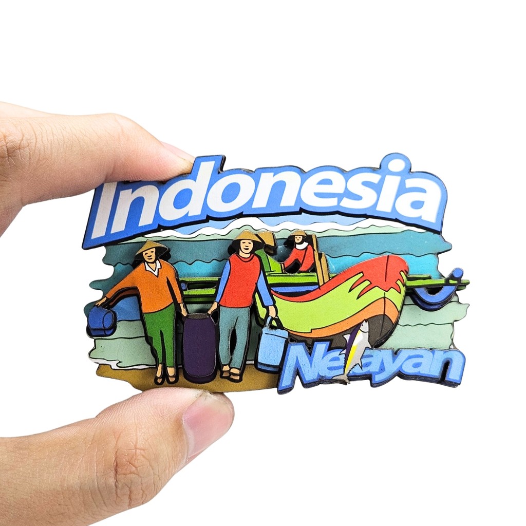 Souvenir magnet kulkas Nelayan oleh oleh negara Indonesia