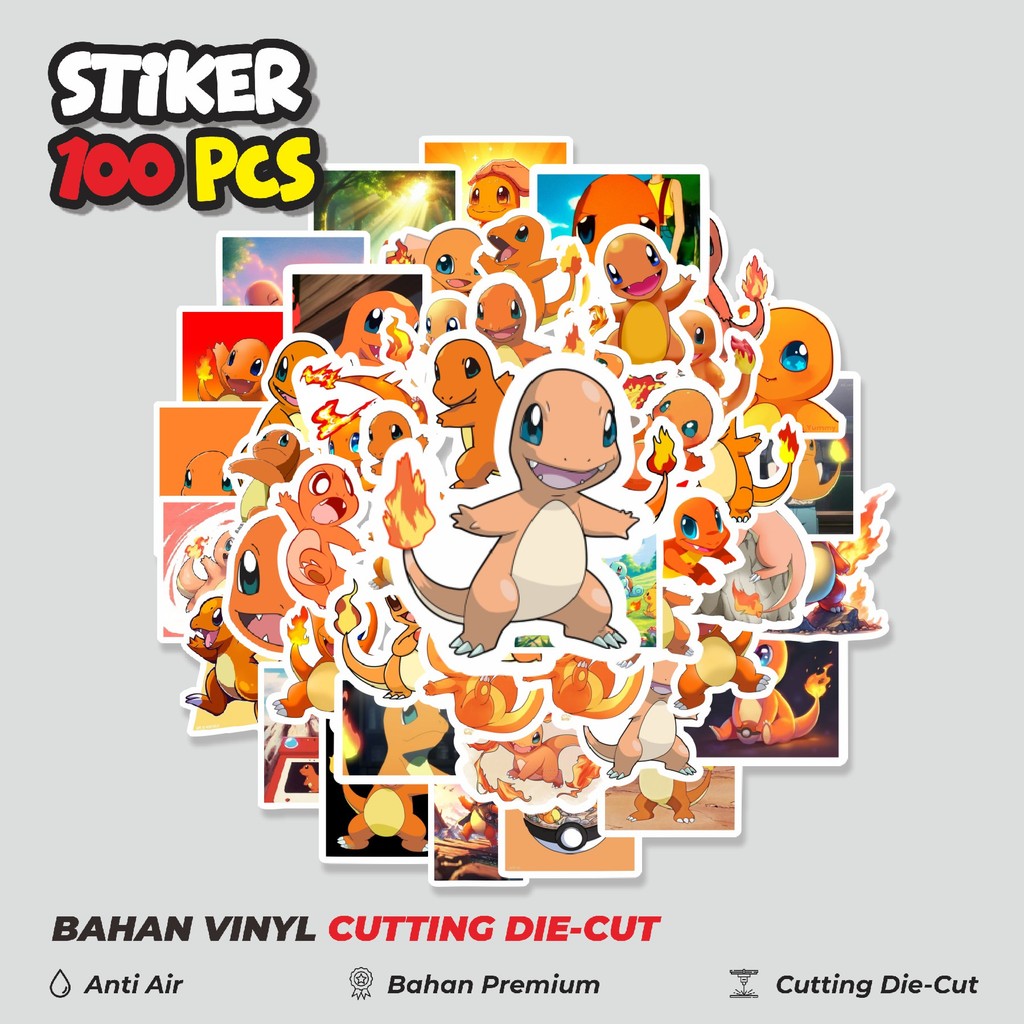 

Terbaru! 50 pcs Stiker Kartun Pokemon Charmander Dekorasi Lucu Kreatif untuk Notebook, Skateboard, HP