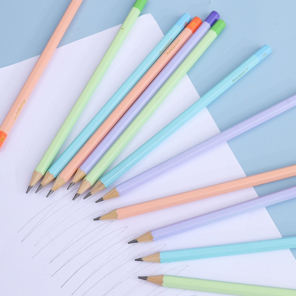 

12pcs Graphite Professional Macaron 2B Drawing Pencils Sketch Pencil Black Lead Pencils for Sketching Writing