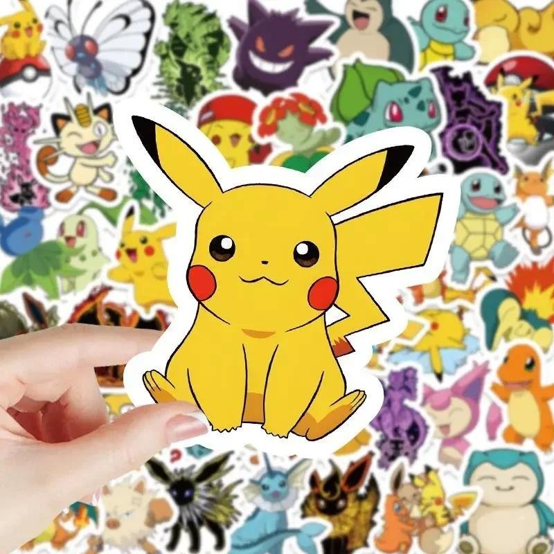 

100pcs Pokemon Pikau Stickers Cool Anime Decals DIY Skateboard Phone Laptop Waterproof Cute Cartoon Sticker Kids Toys Decor