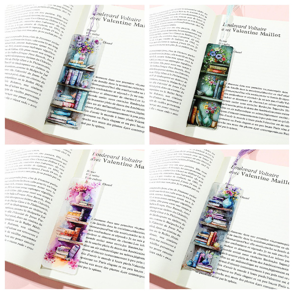 

2025 Colorful Acrylic flower bookshelf, art bookmark for books, give to book lovers. Reading gifts for bookworms and friends
