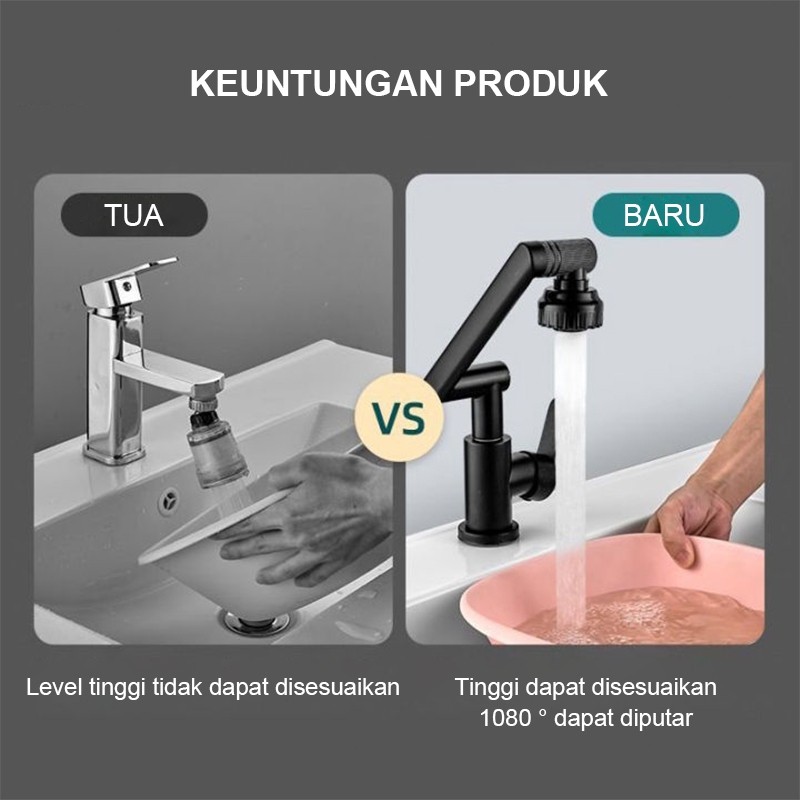 Azita Jaya Kran Angsa Dapur Fleksibel - Kran Wastafel Tembaga - Kran Air Cuci Piring Anti BocorFurni