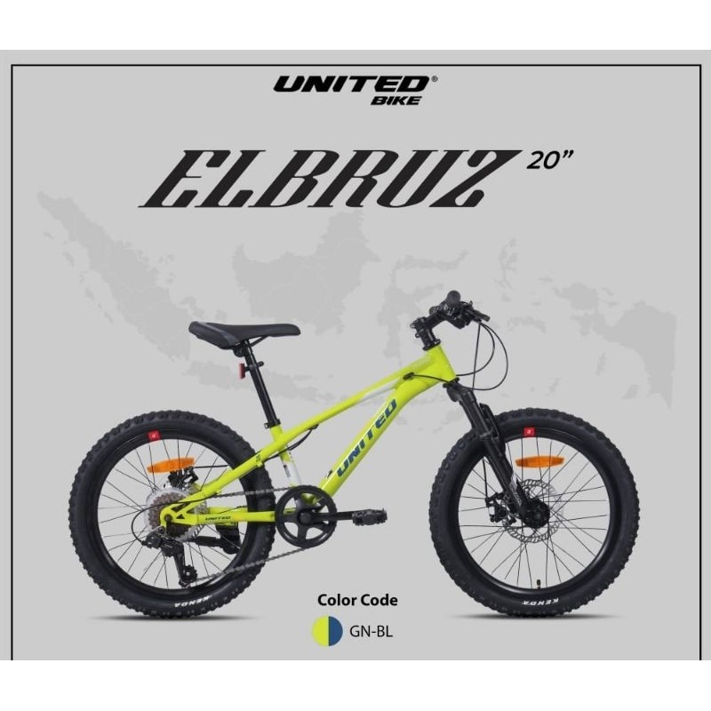 Sepeda Gunung Anak United MTB 20 inch Elbruz Rem Cakram Mekanik