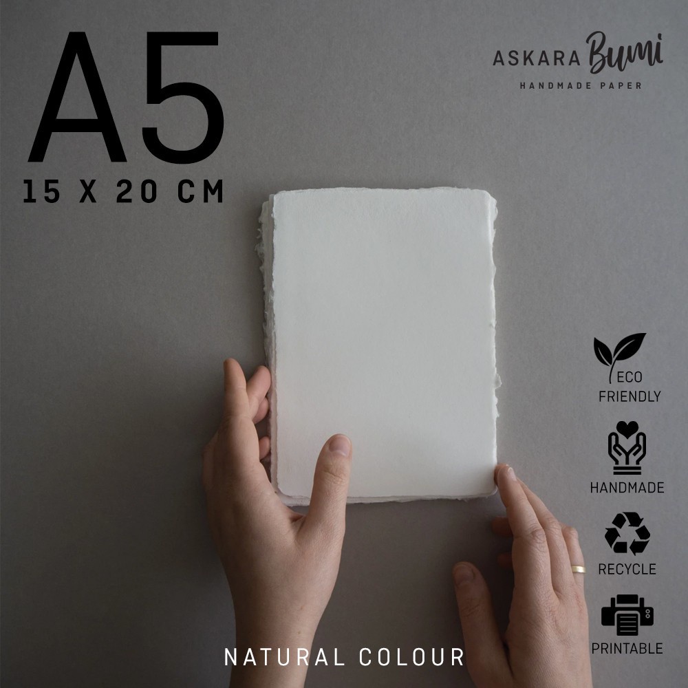 

( HANDMADE PAPER ) A5 Kertas Daur Ulang / Hand Made / Recycle / Eco Friendly / Ramah Lingkungan By Askara Bumi