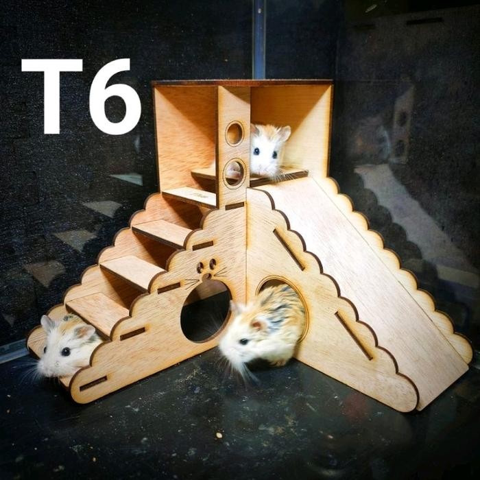 T6 Rumah hamster tangga perosotan, mainan perosotan hamster, mainan tangga hamster, kandang hamster 