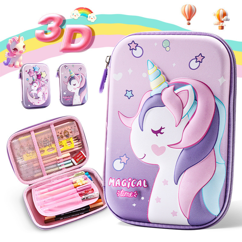 

Tempat Pensil Motif Kartun Unicorn 3D Bahan EVA Untuk Anak Perempuan