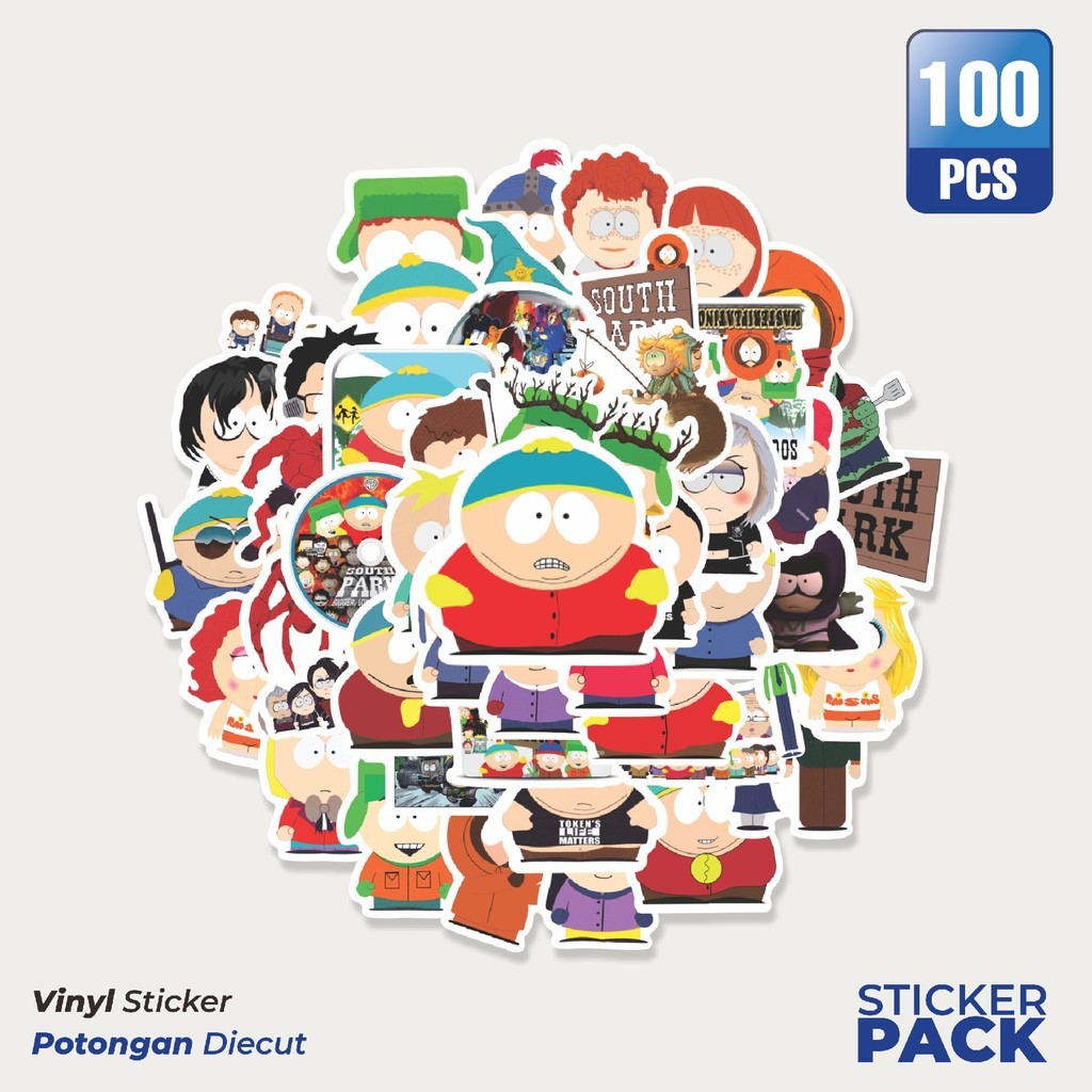 Super Hemat 100 PCS Sticker Kartun South Park Sticker Waterproof Aesthetic- Untuk Laptop, Motor, dan