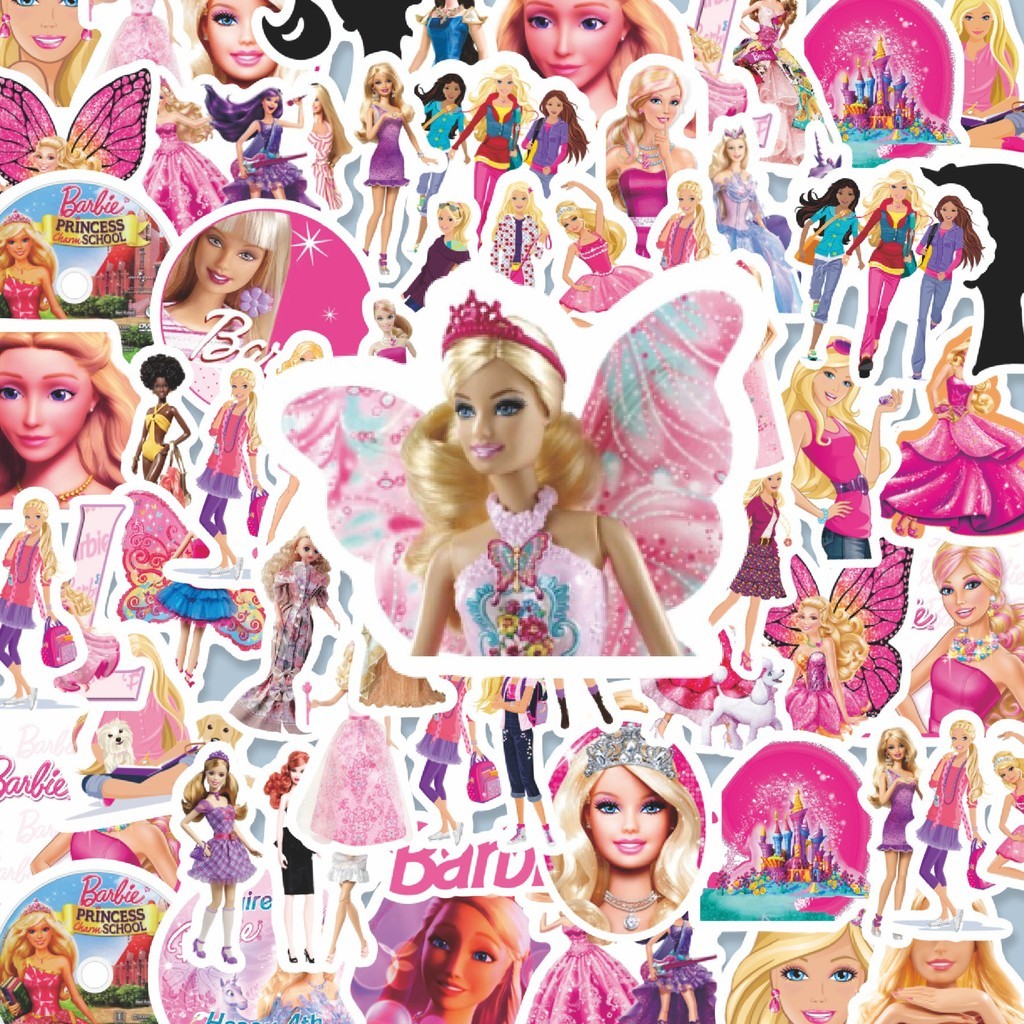 

100PCS Lucu Sticker Kartun Barbie Sticker Stiker Aesthetic Stiker Anti Air Stikers Berperekat Waterproof sticker decal buat Motor Helm Buku Journal Koper Casing HP Laptop Botol Minum Hadiah anak