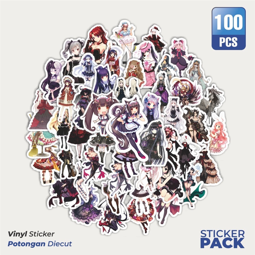 

Stiker Vinyl Stiker Anime Lolita Girls Waterproof Aesthetic- Untuk Laptop, Motor, dan Helm - Paper Stationery Pack