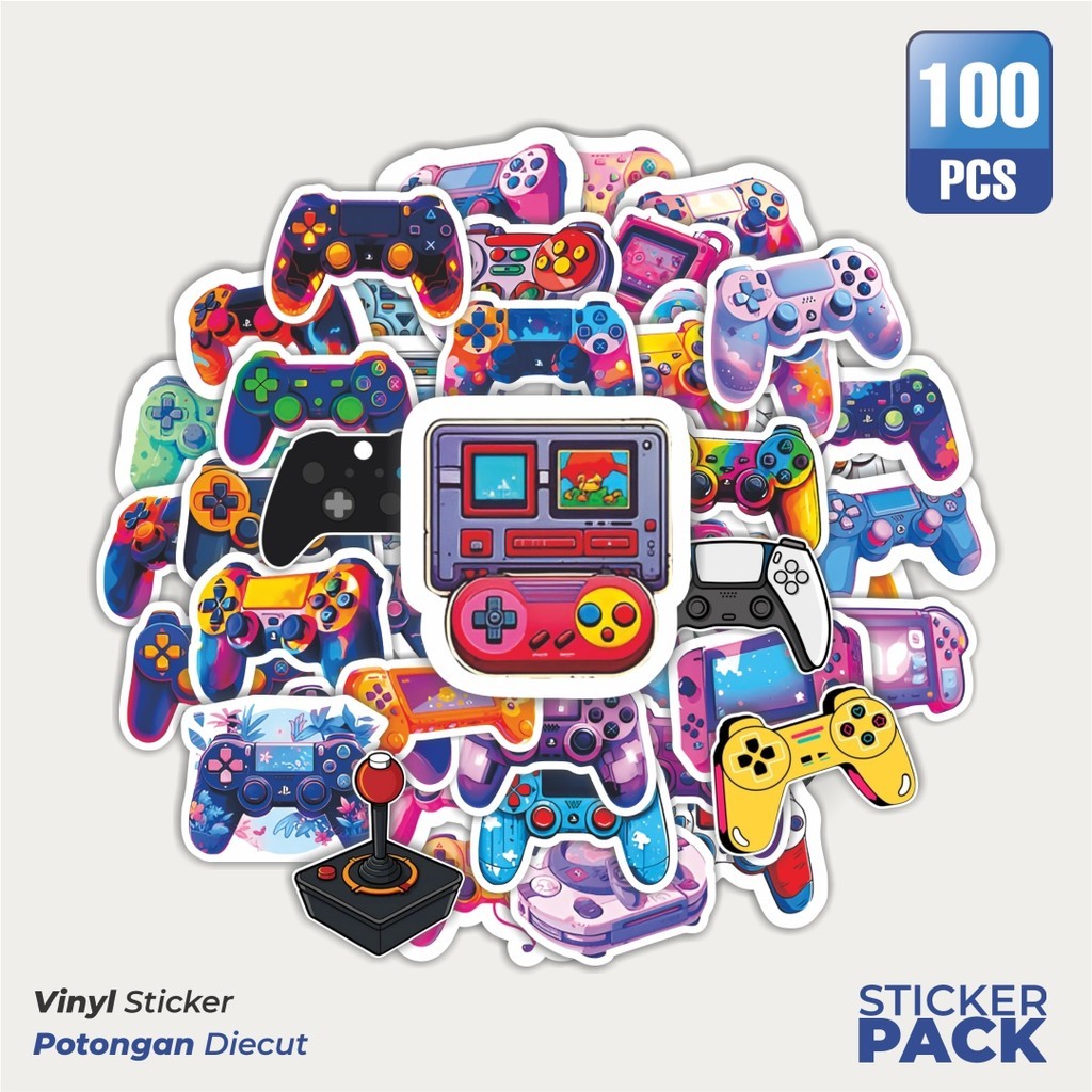

Stiker Vinyl Stiker Gamepad Waterproof Aesthetic- Untuk Laptop, Motor, dan Helm - Paper Stationery Pack