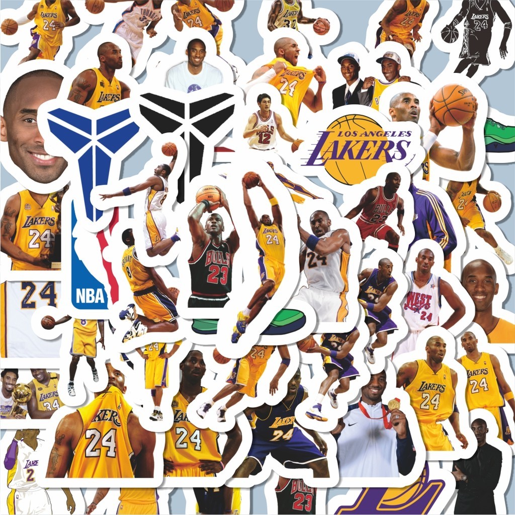 

100PCS Lucu Sticker Kobe Bryant Stiker Aesthetic Stiker Anti Air Stikers Berperekat Waterproof sticker decal buat Motor Helm Buku Journal Koper Casing HP Laptop Botol Minum Hadiah anak