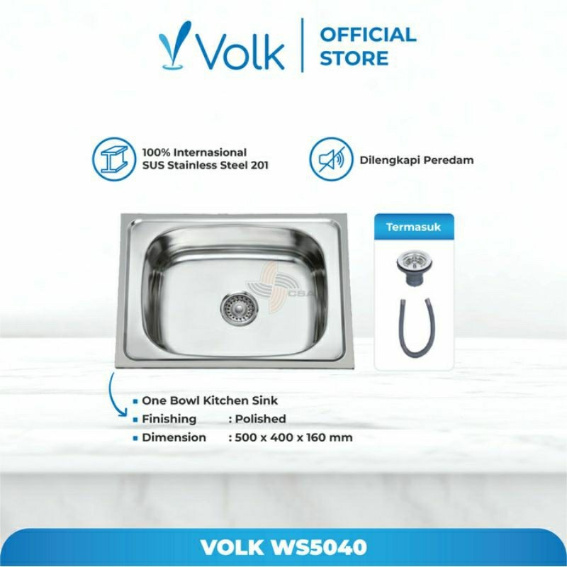 

Bak Cuci Piring - 1 Lubang Volk Cosmo WS5040 / Kitchen Sink