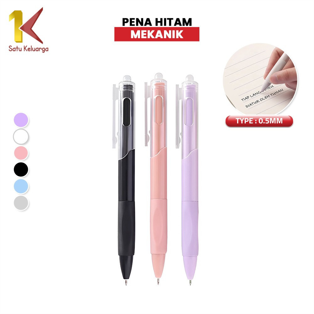 

KlikIniAja Satu Keluarga A100 Pulpen ST Cepat Kering 0.5MM Pulpen Mekanik Cetekan Pena Netral / Retractable Pen Student / Pena Hitam