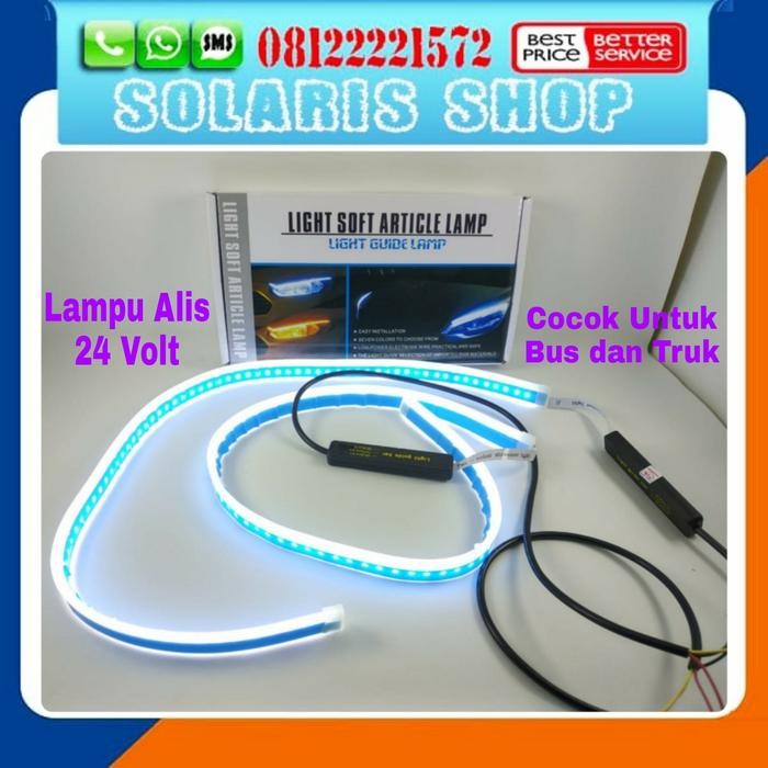 Lampu Alis Mobil Truk dan Bus/Lampu DRL Truck/Lampu Alis 24 Volt Bus - Biru Muda