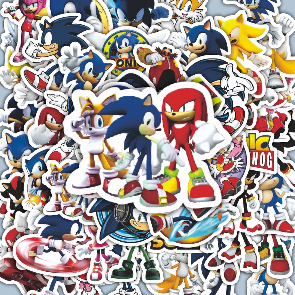 

100PCS Lucu Stiker Kartun Sonic the Hedgehog Stiker Aesthetic Stiker Anti Air Stikers Berperekat Waterproof sticker decal buat Motor Helm Buku Journal Koper Casing HP Laptop Botol Minum Hadiah anak