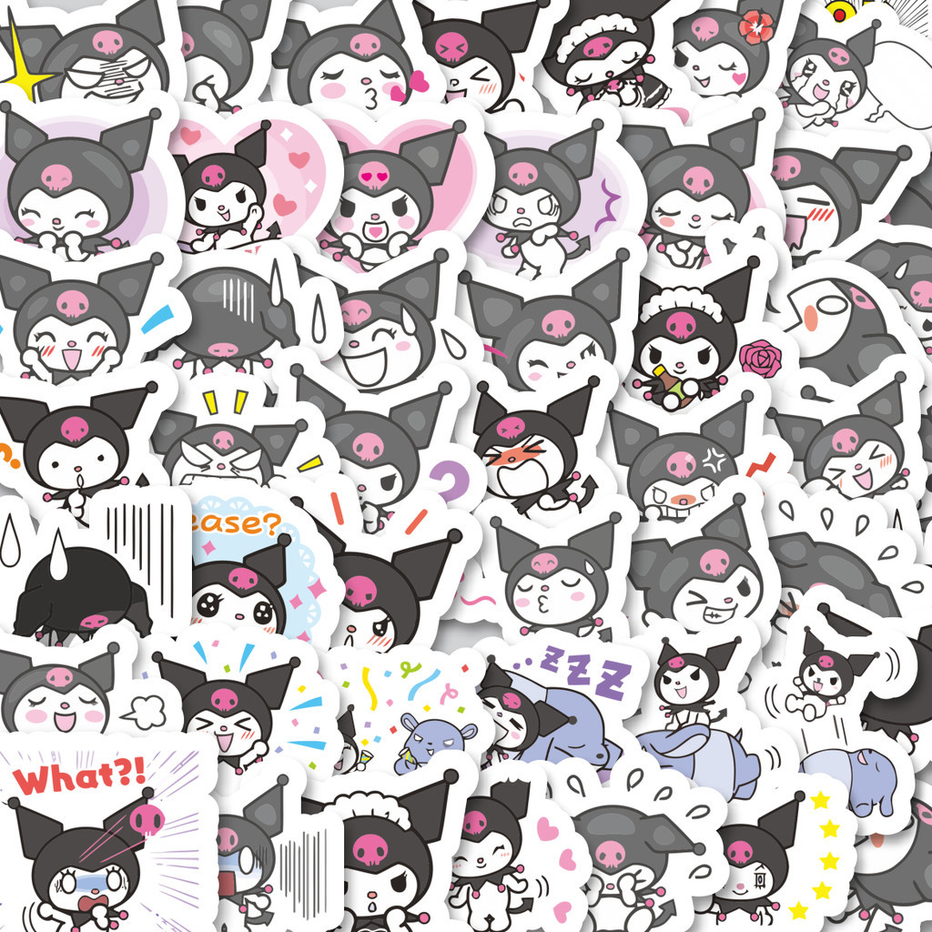 

Stiker Cutting Pack Stiker Kartun Kuromi Versi 1 Isi 100Pcs Series Aesthetic Lucu Keren Untuk Koper Bahan Vynil
