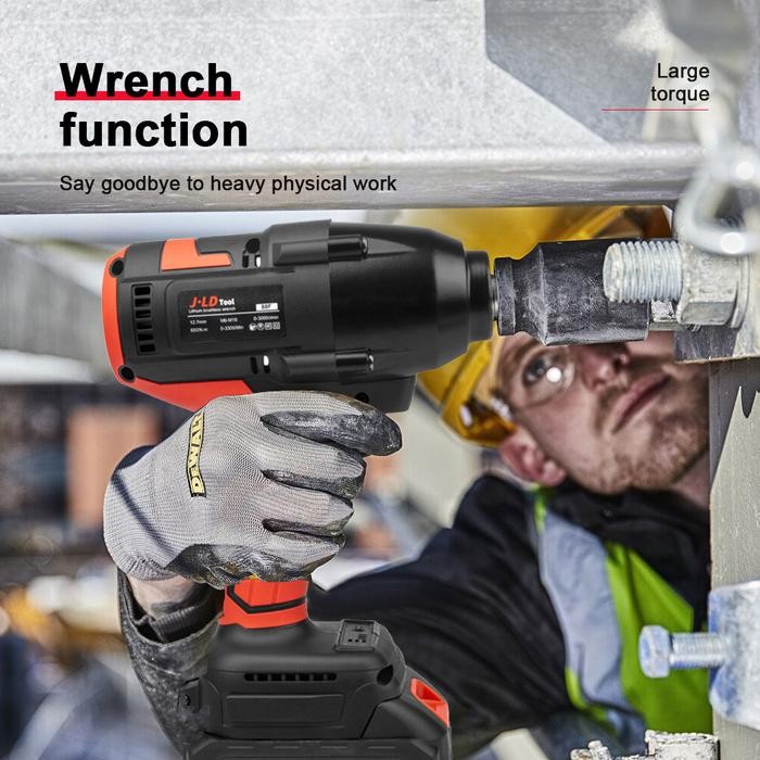 JLD 650NM Impact Wrench Brushless Cordless Mesin bor impact wrench 88VF baterai impact pembuka baut 