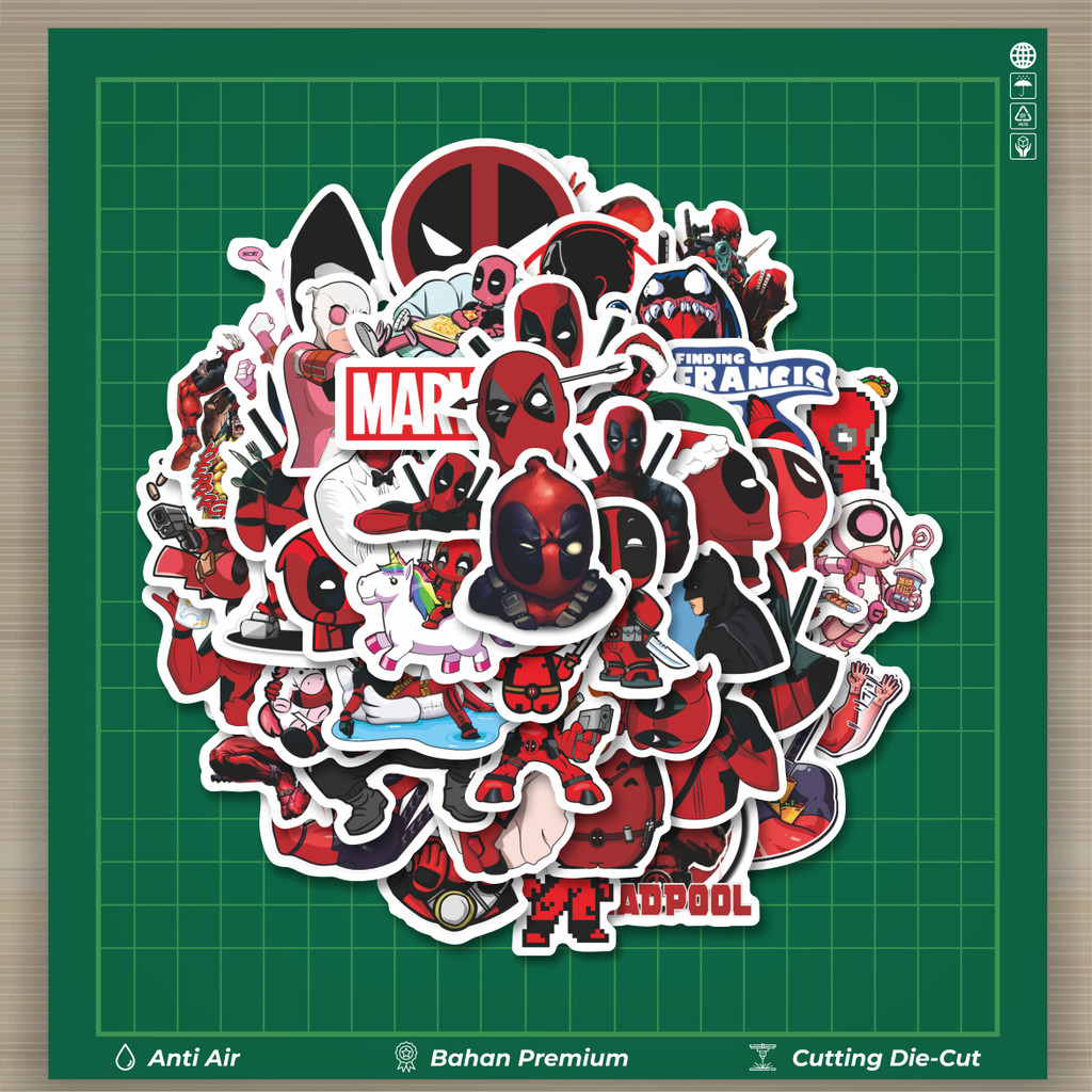 

HOT 50 PCS STIKER Stiker Kartun Dead Pool Stiker Fashion Cars Decal Dingin Kartu Album Custom Vinyl Anti Air- Sticker Aesthetic Buku Journal Koper Casing HP Tablet Laptop Helm Motor Botol Minum