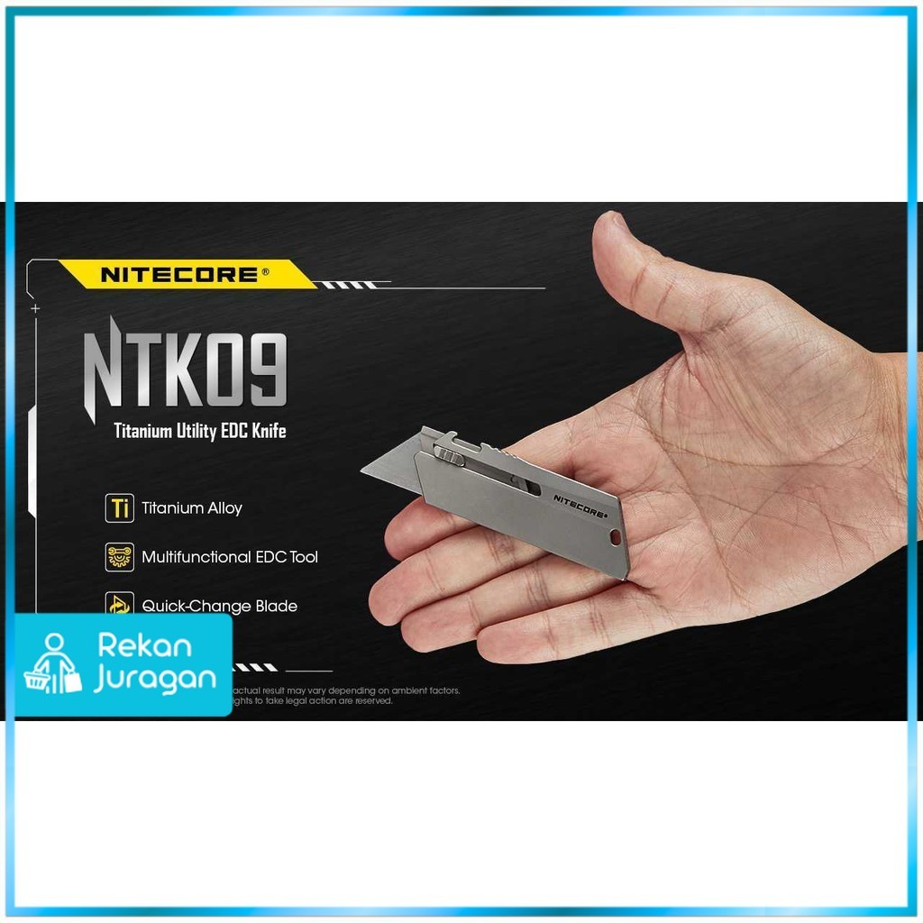 NITECORE Pisau Cutter Quick Change Blade Utility Knife Titanium Alloy - NTK09