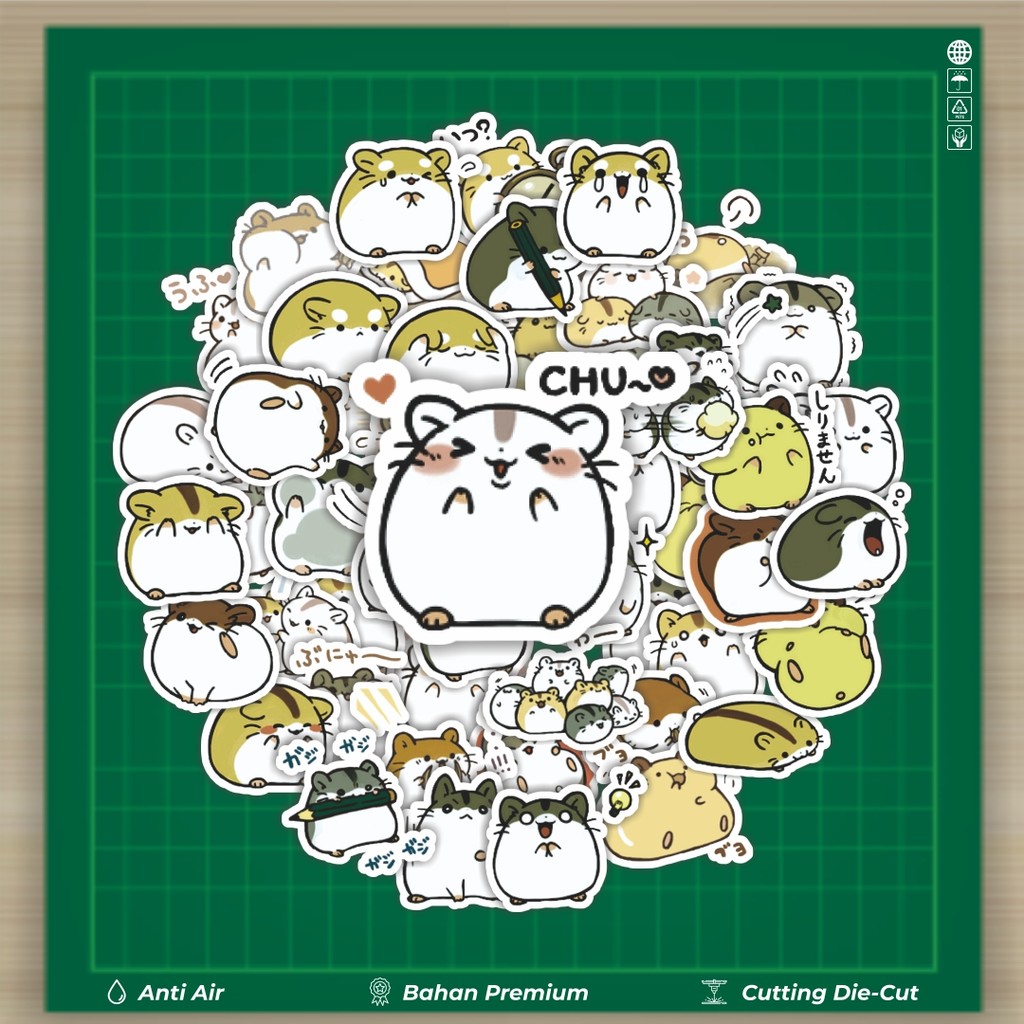 

HOT 50 PCS STIKER Stiker Hewan Hamster v2 Stiker Fashion Cars Decal Dingin Kartu Album Custom Vinyl Anti Air- Sticker Aesthetic Buku Journal Koper Casing HP Tablet Laptop Helm Motor Botol Minum
