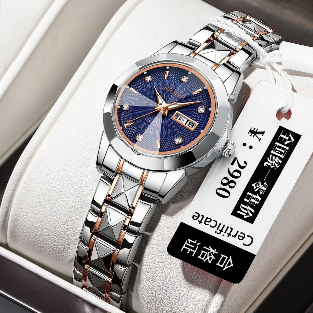 

Jam Tangan Wanita Bodaga Kalender Tahan Air Trendy Baru Luminous Versi Korea Jam Tangan Kuarsa Mewah Fashion Trendy