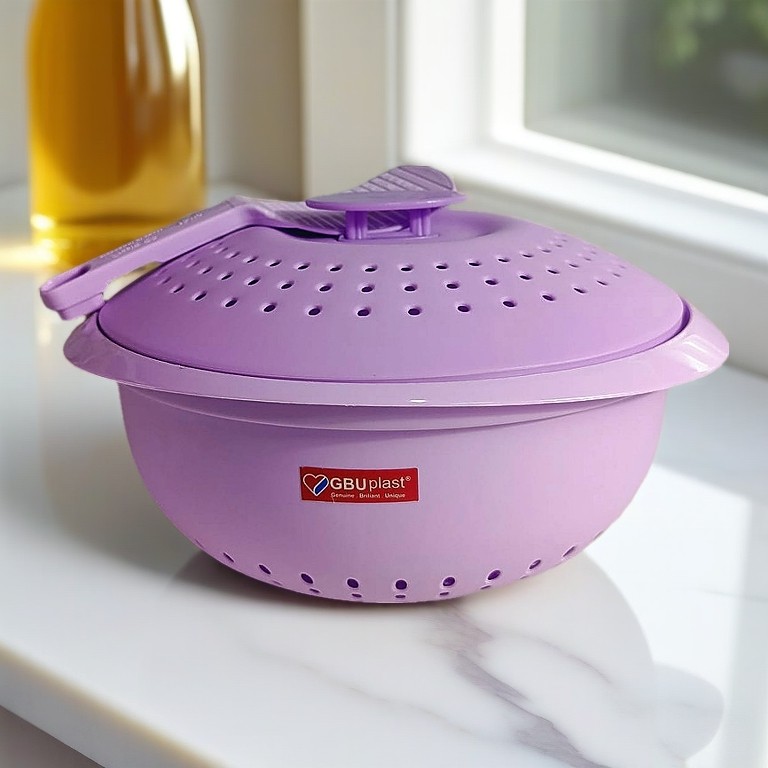 Sangku Nasi + Centong Wakul Nasi 3.5 L GBU Plastic / Wadah Ceting Nasi Bulat Tempat Nasi Plastik