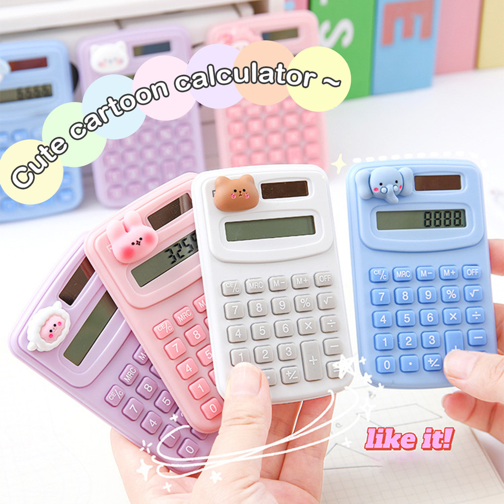 

Portable Mini Cute Calculator Cartoon Digit Calculator Students Office School Supplies Stationery