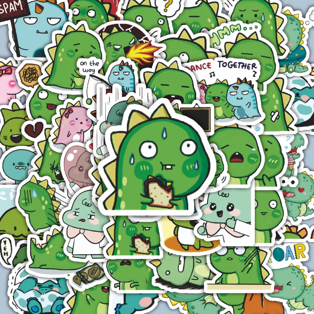 

100PCS Lucu Stiker Baby Funny Dinosaur [Bayi Dinosaurus Lucu] Stiker Aesthetic Stiker Anti Air Stikers Berperekat Waterproof sticker decal buat Motor Helm Buku Journal Koper Casing HP Laptop Botol Minum Hadiah anak